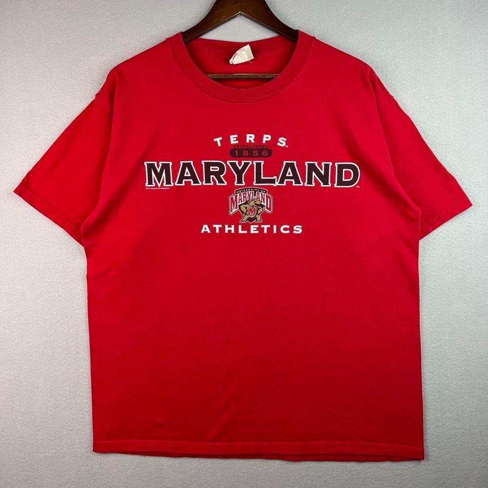 2000s University of Maryland Red Lee Sports College Tee Shirt